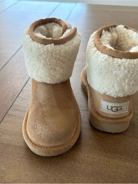 UGG Chestnut & Cream Shearling Fold-Over Booties